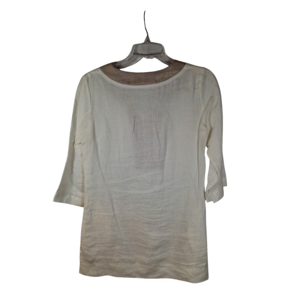 iLinen Tunic Beige Shirt Size‎ S Boho Casual - Picture 2 of 9
